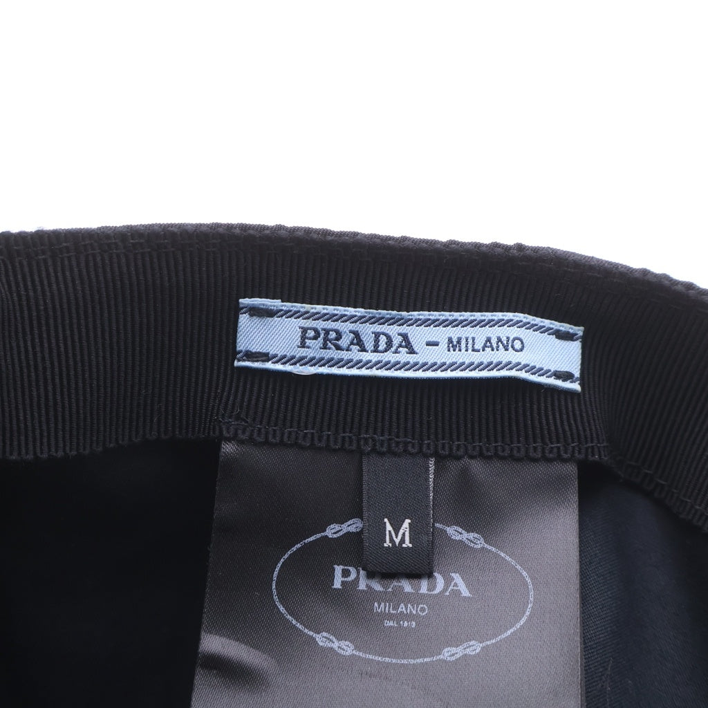 PRADA(プラダ) RE-NYLON リナイロン ロゴ刺繍 ベースボールキャップ 帽子 ブラック 1HC179
