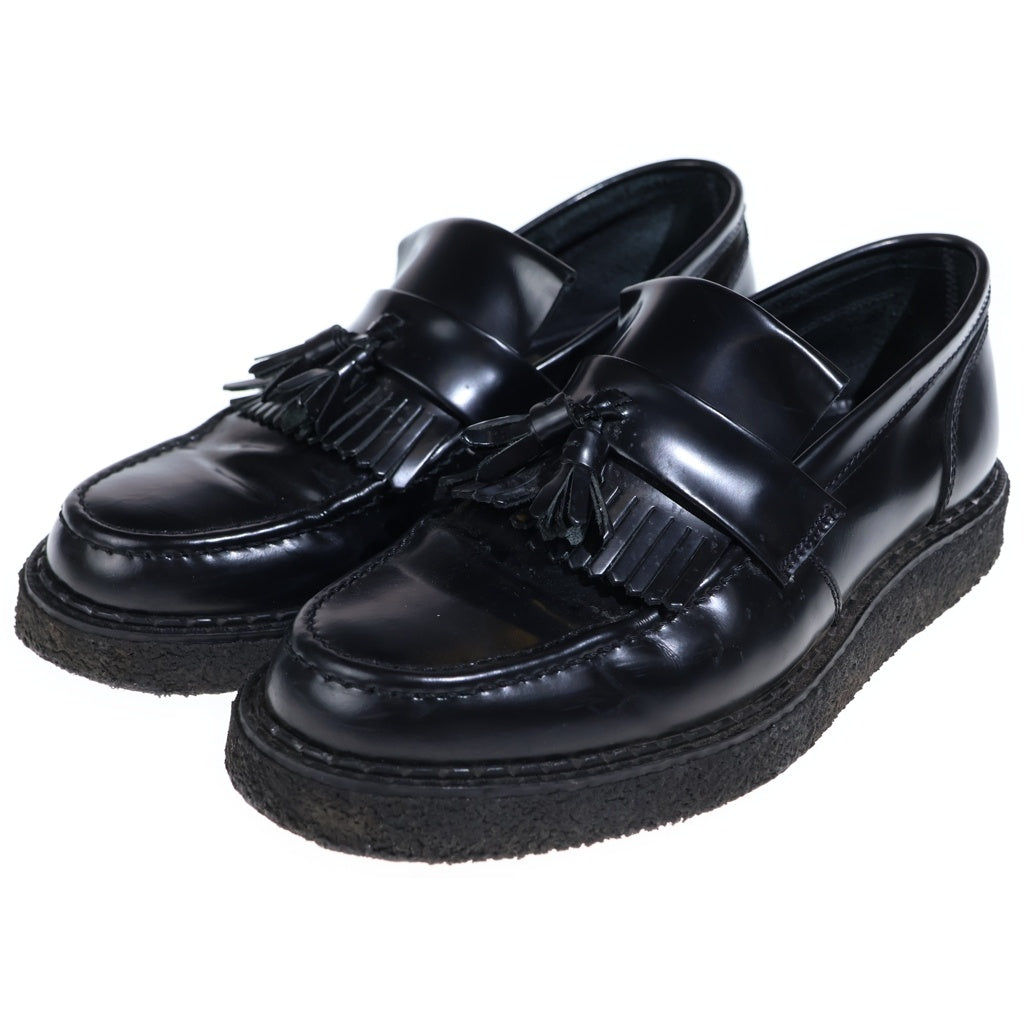 GEORGE COX(ジョージコックス) ×FRED PERRY フレッドペリー タッセルローファー レザーシューズ ブラック US8/26cm B9278