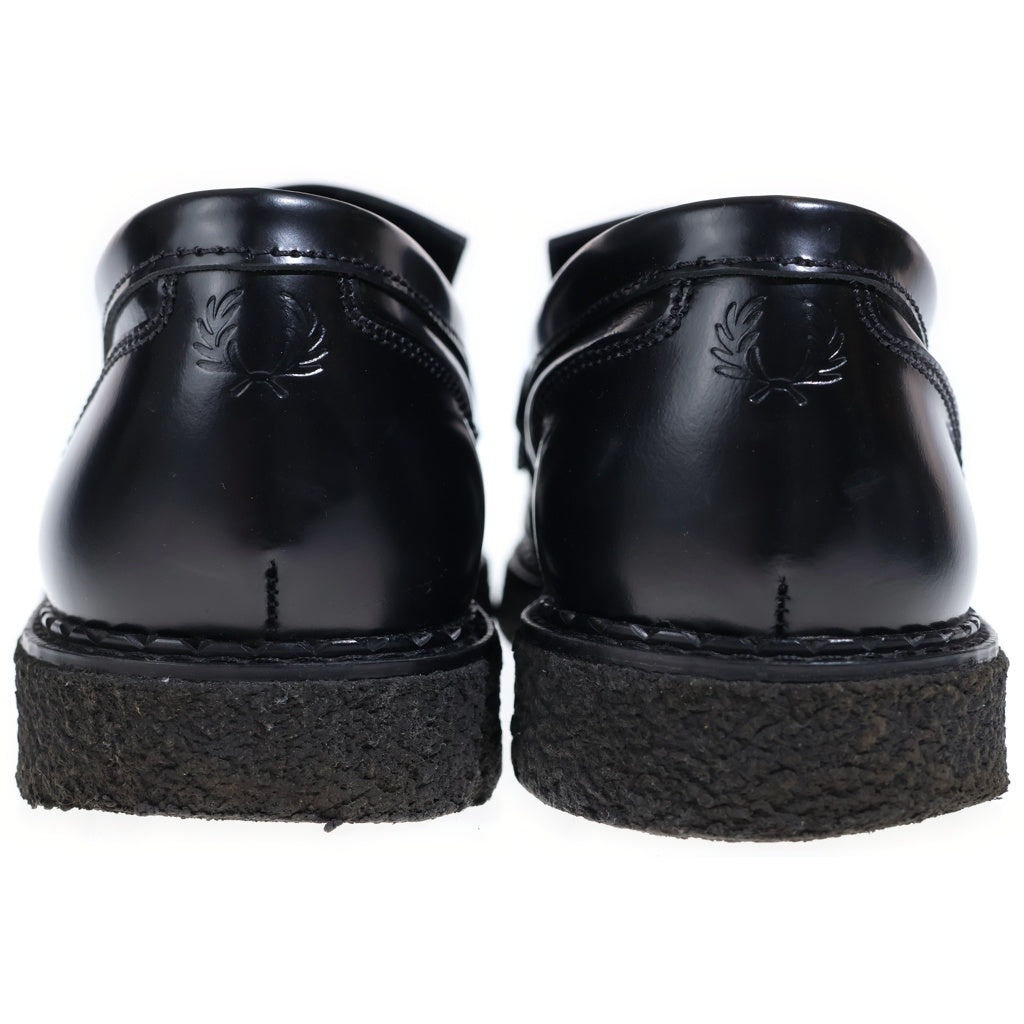 GEORGE COX(ジョージコックス) ×FRED PERRY フレッドペリー タッセルローファー レザーシューズ ブラック US8/26cm B9278