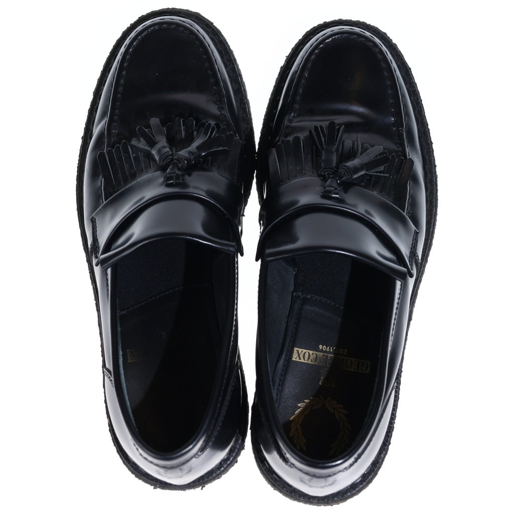 GEORGE COX(ジョージコックス) ×FRED PERRY フレッドペリー タッセルローファー レザーシューズ ブラック US8/26cm B9278