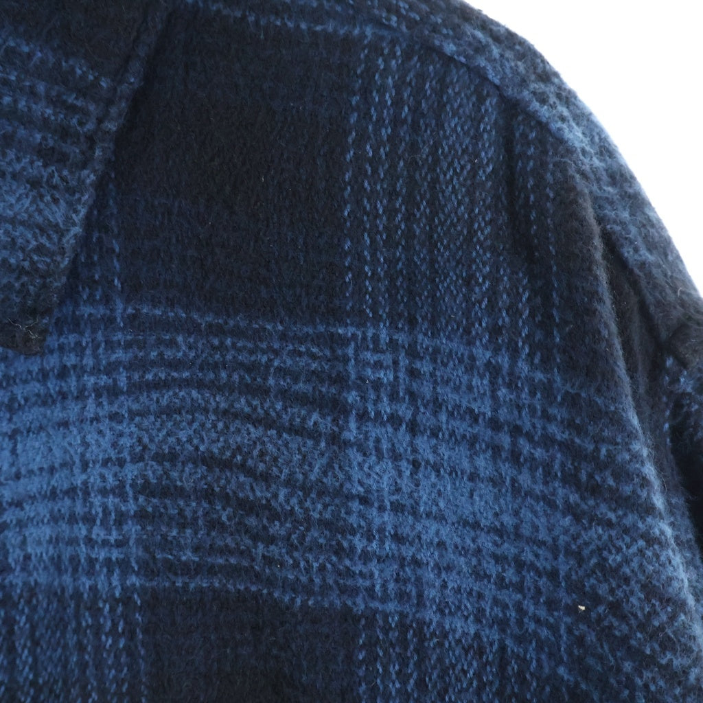 MINEDENIM(マインデニム) DISTORTION OMBRE CHECK FLANNEL OVER SH ディストーション オンブレチェック フランネルオーバーシャツ チェック柄 ウォッシュ加工 ブルー 2410-5001