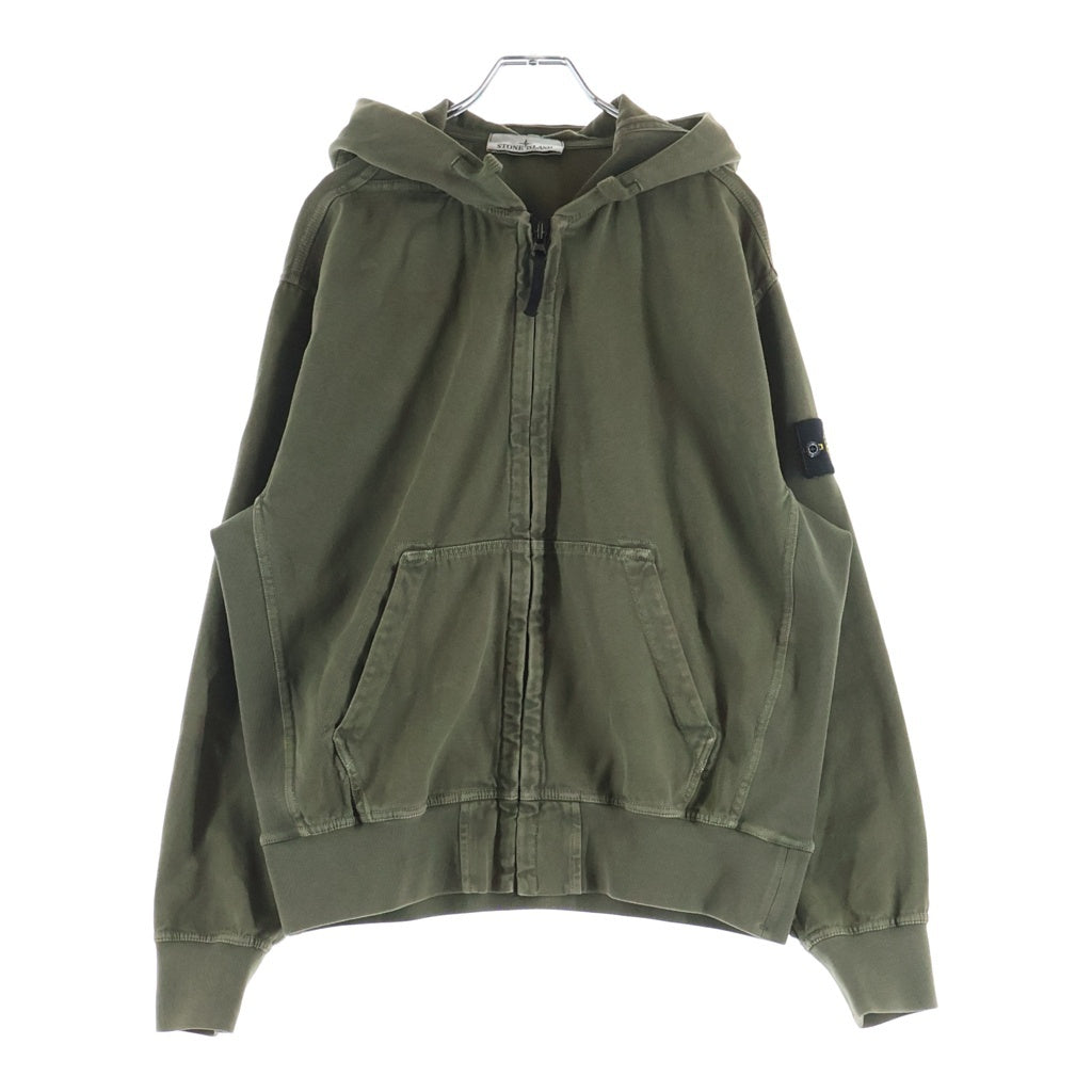 STONE ISLAND(ストーンアイランド) ORGANIC COTTON FLEECE オーガニックコットンフリース コンパスロゴパッチ ジップアップパーカー フーディー グリーン K2S156100017