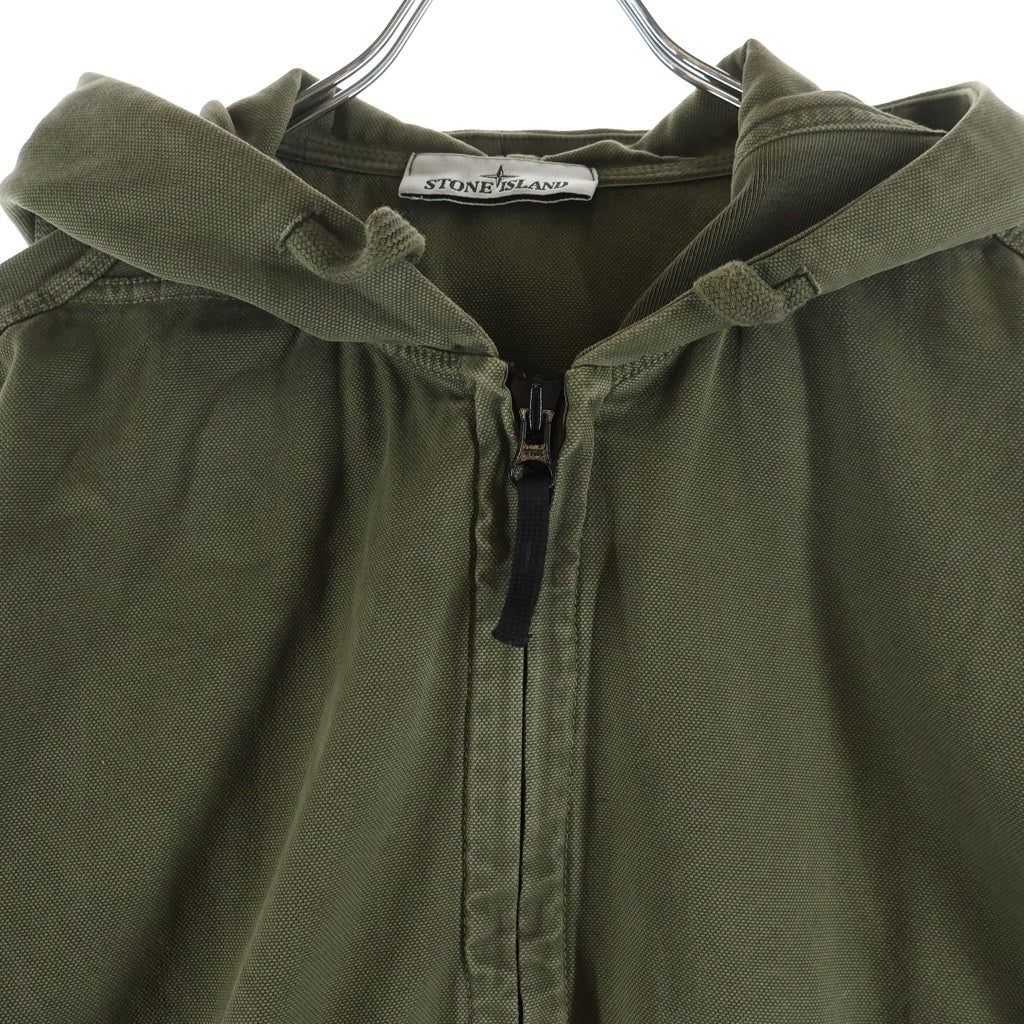 STONE ISLAND(ストーンアイランド) ORGANIC COTTON FLEECE オーガニックコットンフリース コンパスロゴパッチ ジップアップパーカー フーディー グリーン K2S156100017