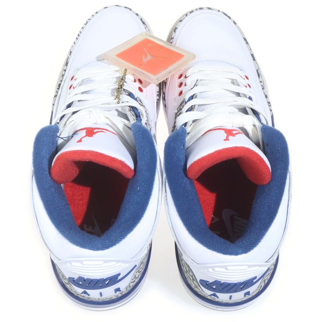 NIKE(ナイキ) AIR JORDAN 3 RETRO エアジョーダン3 レトロ トゥルー ブルー ハイカットスニーカー ホワイト/ブルー US9.5/27.5cm 854262-106