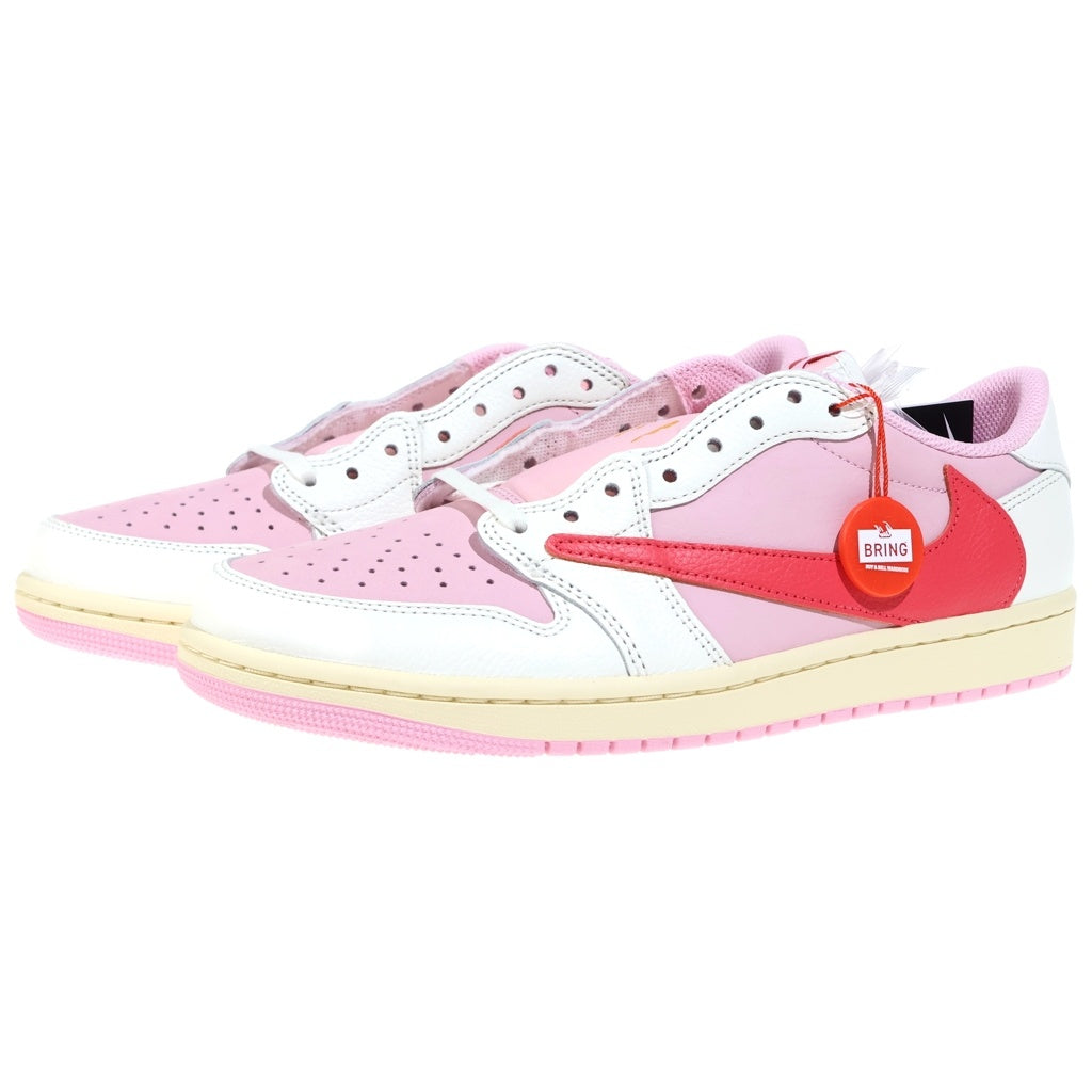 NIKE(ナイキ) ×TRAVIS SCOTT AIR JORDAN 1 RETRO LOW OG SP トラヴィススコット エアジョーダン1 レトロ ロウカットスニーカー ピンク/ホワイト US10/28cm IQ7604-101