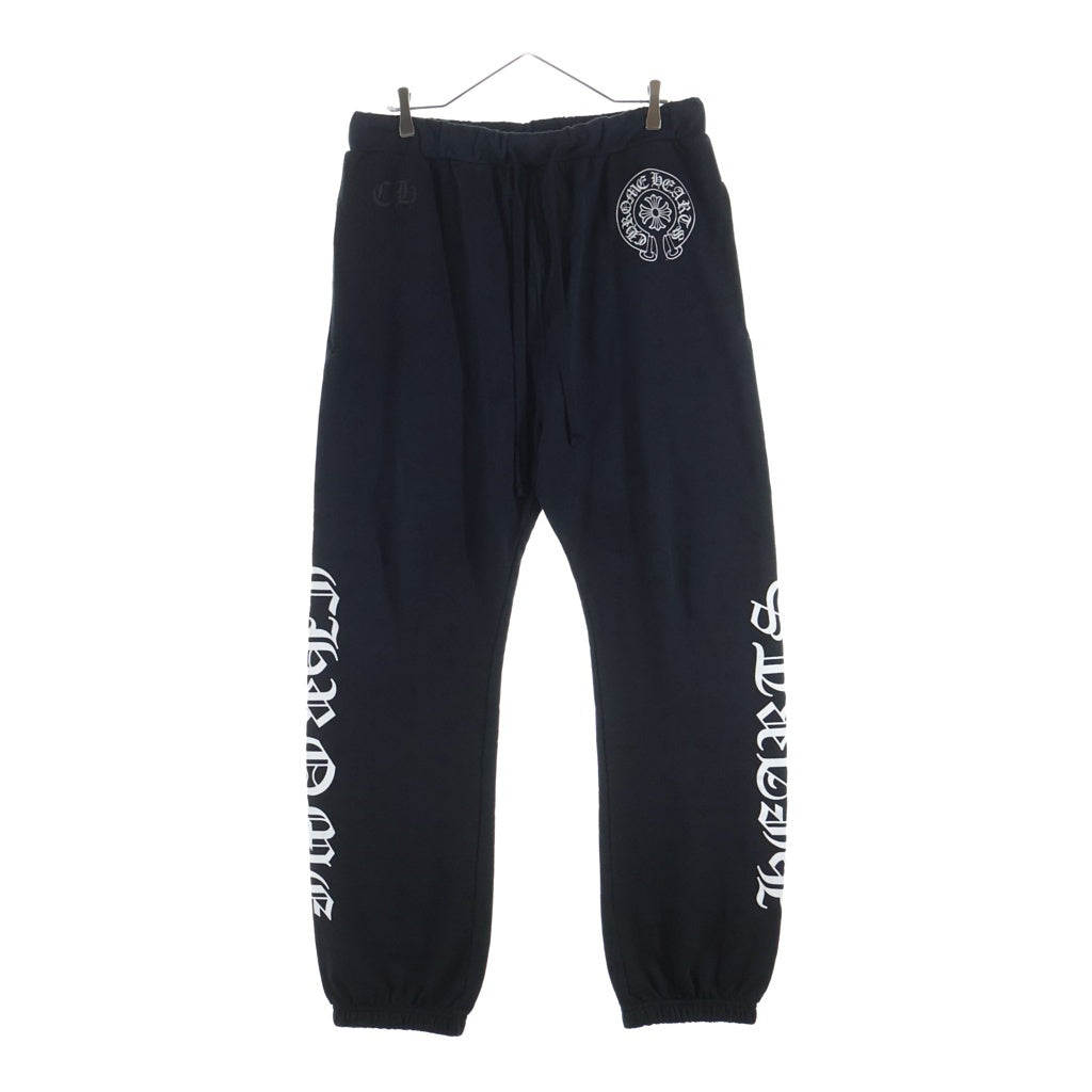 CHROME HEARTS(クロムハーツ) CH PLUS SIDE LOGO SWEAT PANTS 総柄 サイドロゴ スウェット ホースシュー プリント ロングパンツ ブラック