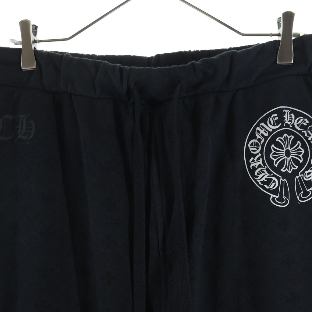 CHROME HEARTS(クロムハーツ) CH PLUS SIDE LOGO SWEAT PANTS 総柄 サイドロゴ スウェット ホースシュー プリント ロングパンツ ブラック