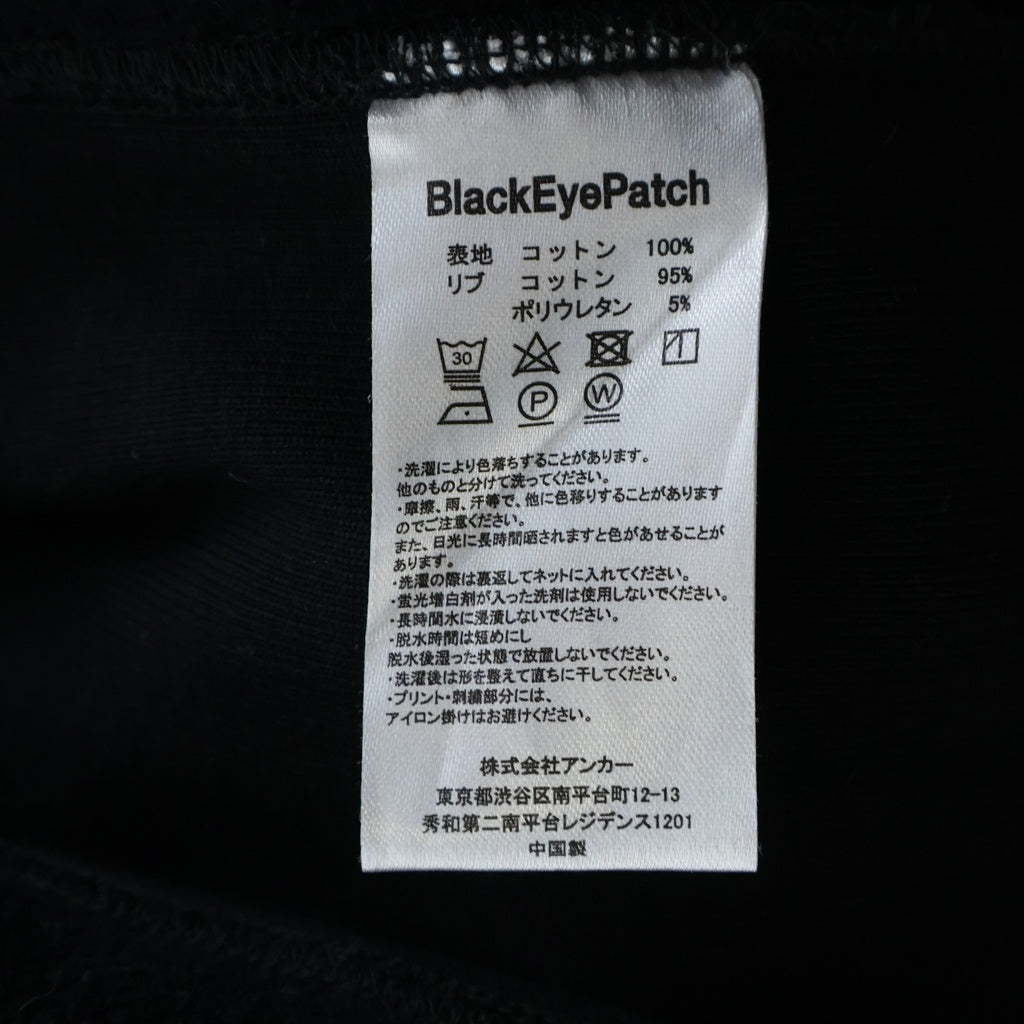 THE BLACK EYE PATCH(ブラックアイパッチ) ×AWICH エイウィッチ 取扱注意 ロゴ刺繍 プリント プルオーバー フーディーパーカー ブラック