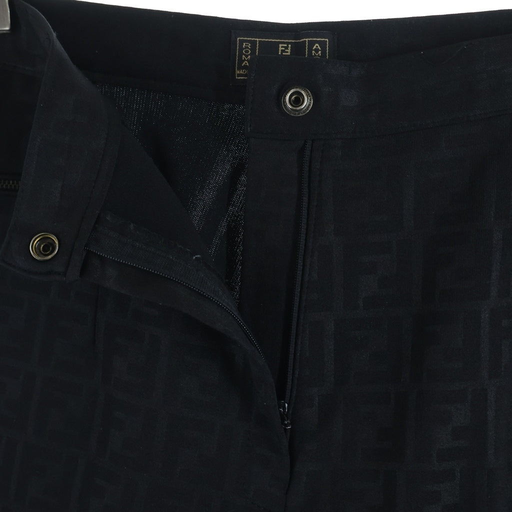FENDI(フェンディ) ズッカ柄 イタリア製 テーパードスラックスパンツ ブラック
