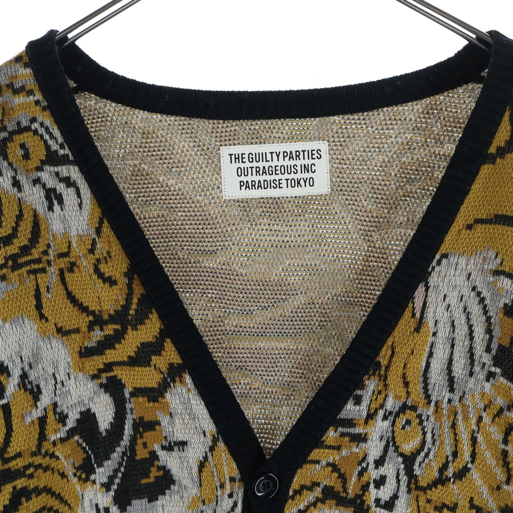 WACKO MARIA(ワコマリア) 23SS ×TIM LEHI JACQUARD CARDIGAN ティムリーハイ ジャガード ニットカーディガン ブラウン 23SS-WMK-KN18