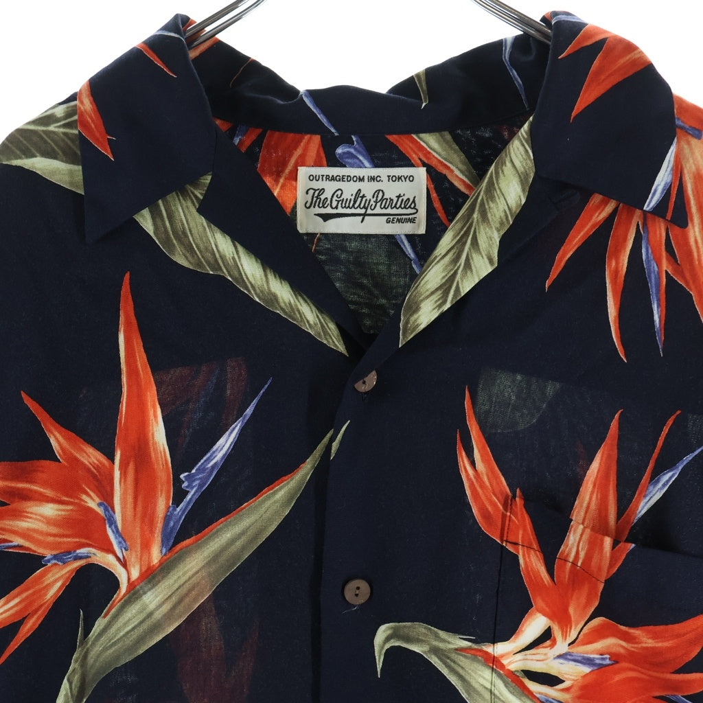 WACKO MARIA(ワコマリア) 18SS BIRD OF PARADISE HAWAIIAN SHIRT バード オブパラダイス ハワイアン オープンカラー 半袖シャツ ブラック 18SS-WMS-HI10