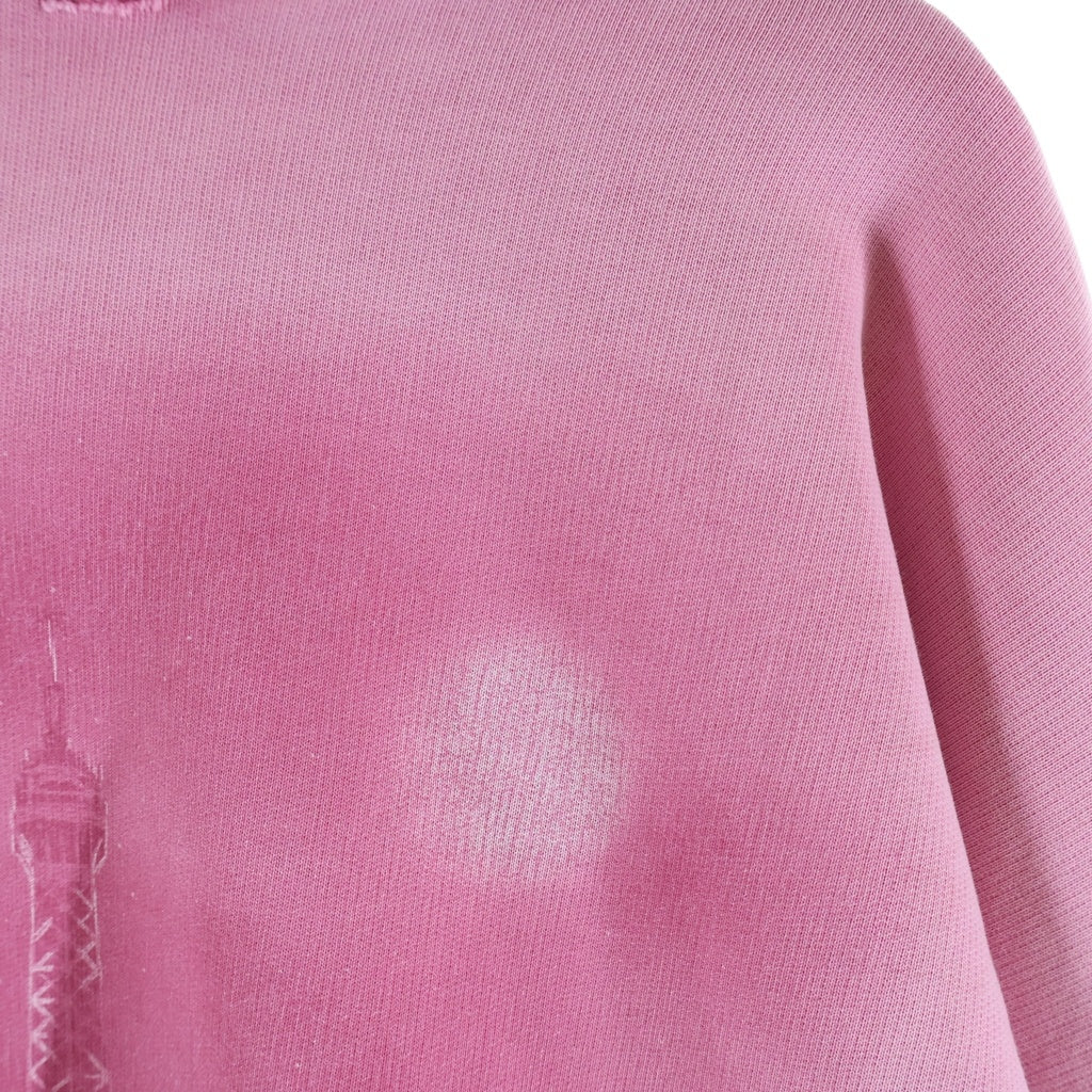 BALENCIAGA(バレンシアガ) 23AW PARIS MOON HOODIE パリスムーン フロントプリント ダメージ加工 スウェットプルオーバーパーカー フーディー ピンク 744462