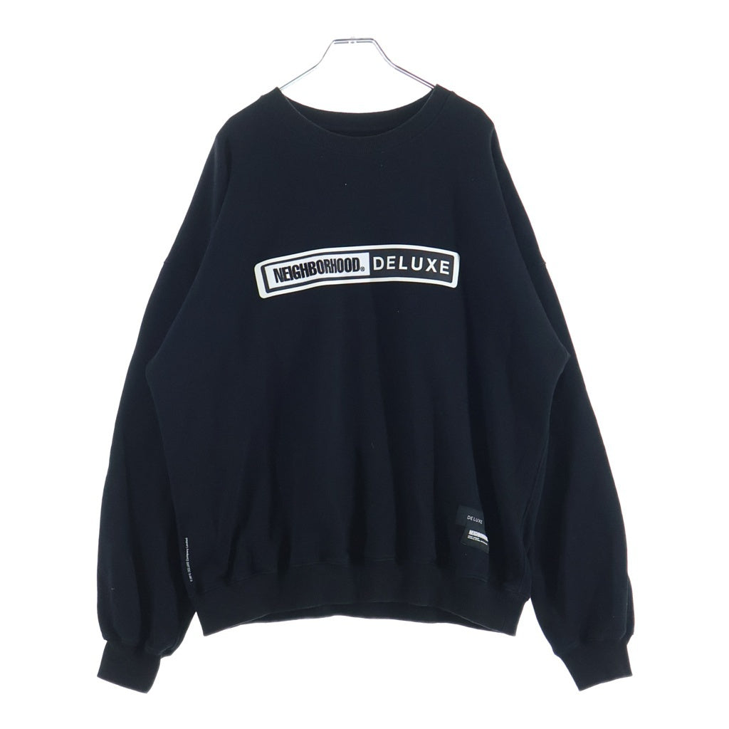 NEIGHBORHOOD(ネイバーフッド) 23AW ×DELUXE SWEATSHIRT LS ロゴプリント デラックス クルーネックスウェット トレーナー ブラック 23244DDN-CSM01S