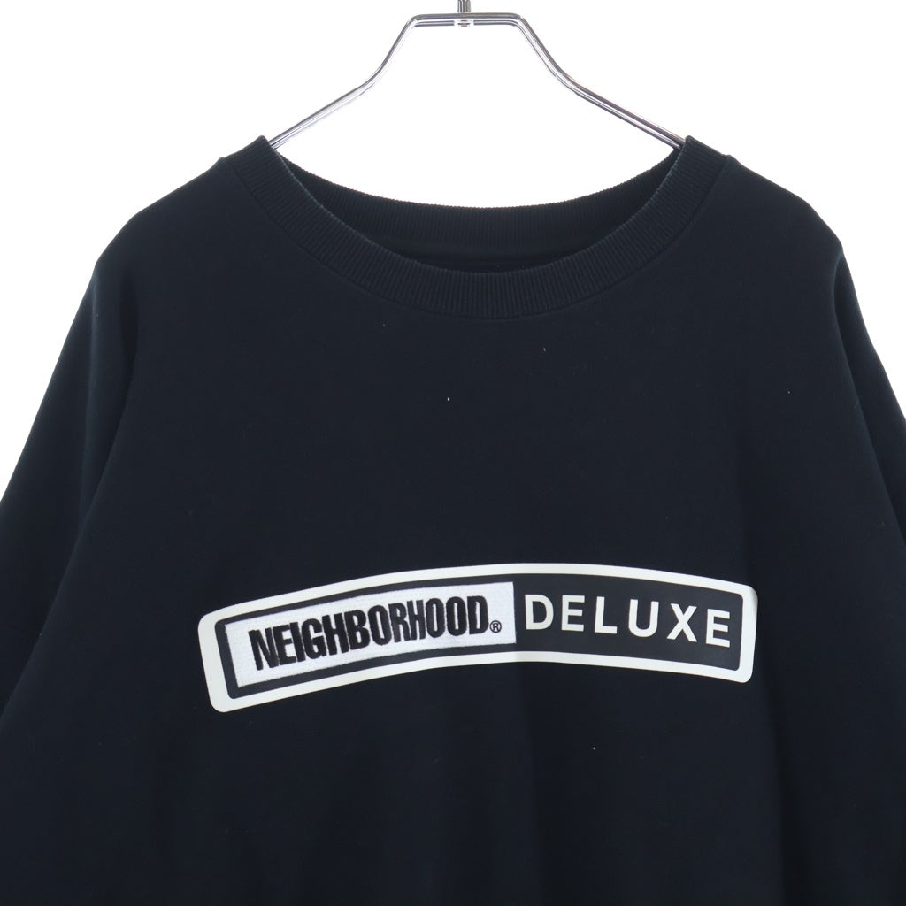 NEIGHBORHOOD(ネイバーフッド) 23AW ×DELUXE SWEATSHIRT LS ロゴプリント デラックス クルーネックスウェット トレーナー ブラック 23244DDN-CSM01S
