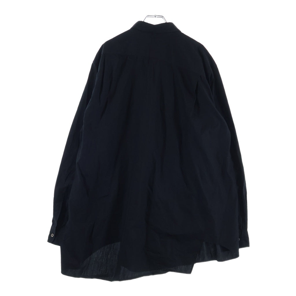 BLACK COMME des GARCONS(ブラックコムデギャルソン) 22AW AD2022 レギュラーカラー コットン 長袖ねじれシャツ ブラック 1J-B012