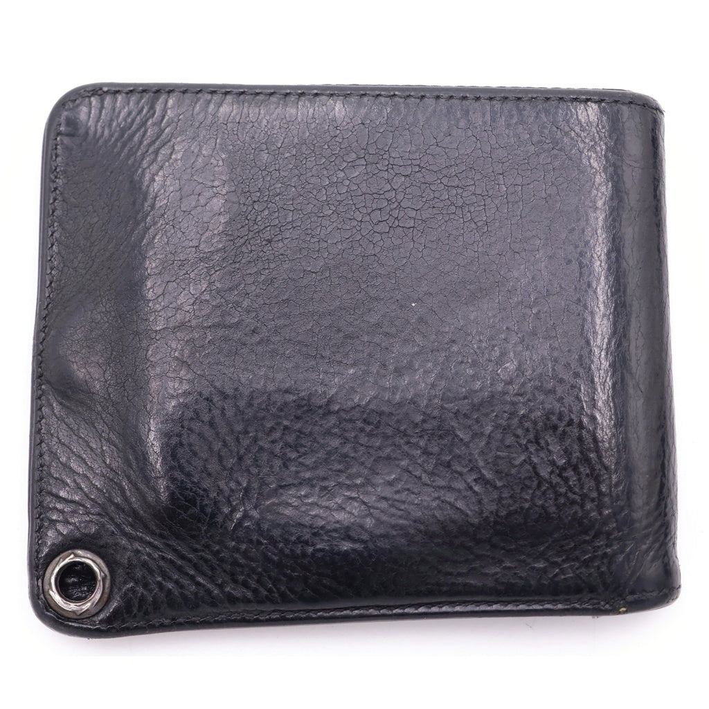 CHROME HEARTS(クロムハーツ) 1SNAP 1スナップ クロス ボールボタン レザーウォレット 財布 ブラック