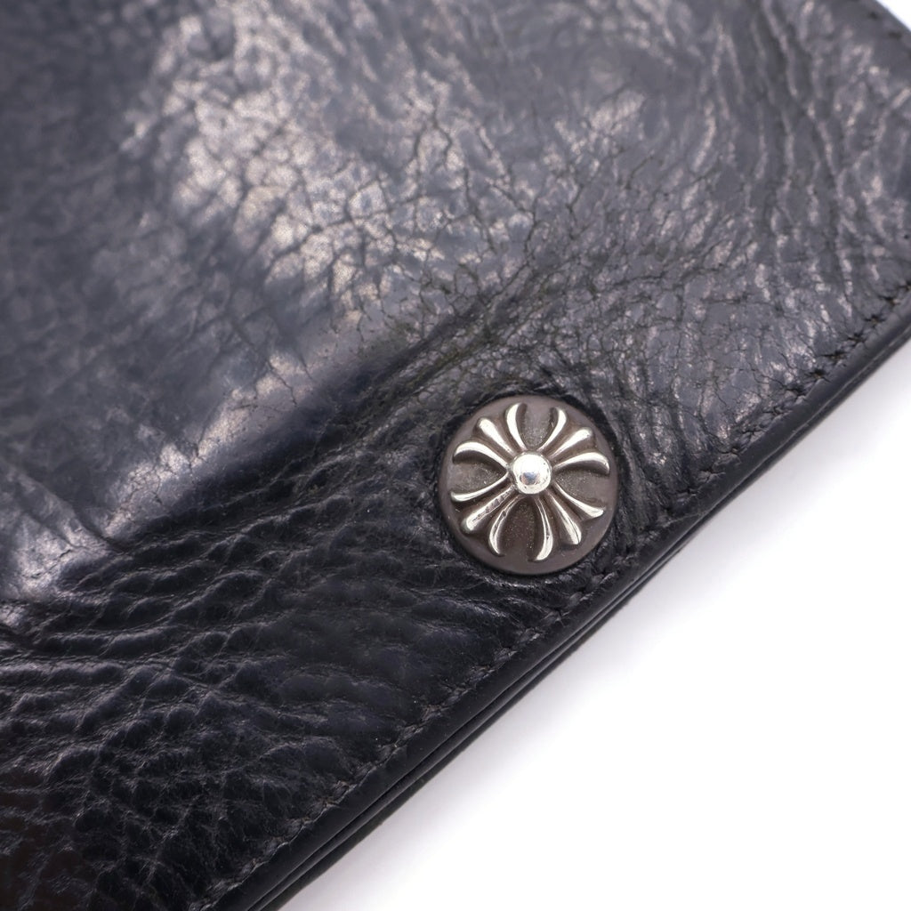CHROME HEARTS(クロムハーツ) 1SNAP 1スナップ クロス ボールボタン レザーウォレット 財布 ブラック