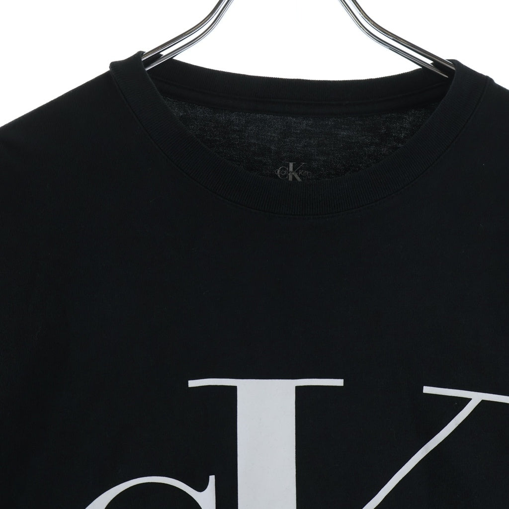 KITH(キス) ×CALVIN KLEIN カルバンクライン ロゴプリント クルーネック長袖Tシャツ ロングスリーブカットソー ブラック KH3840-100