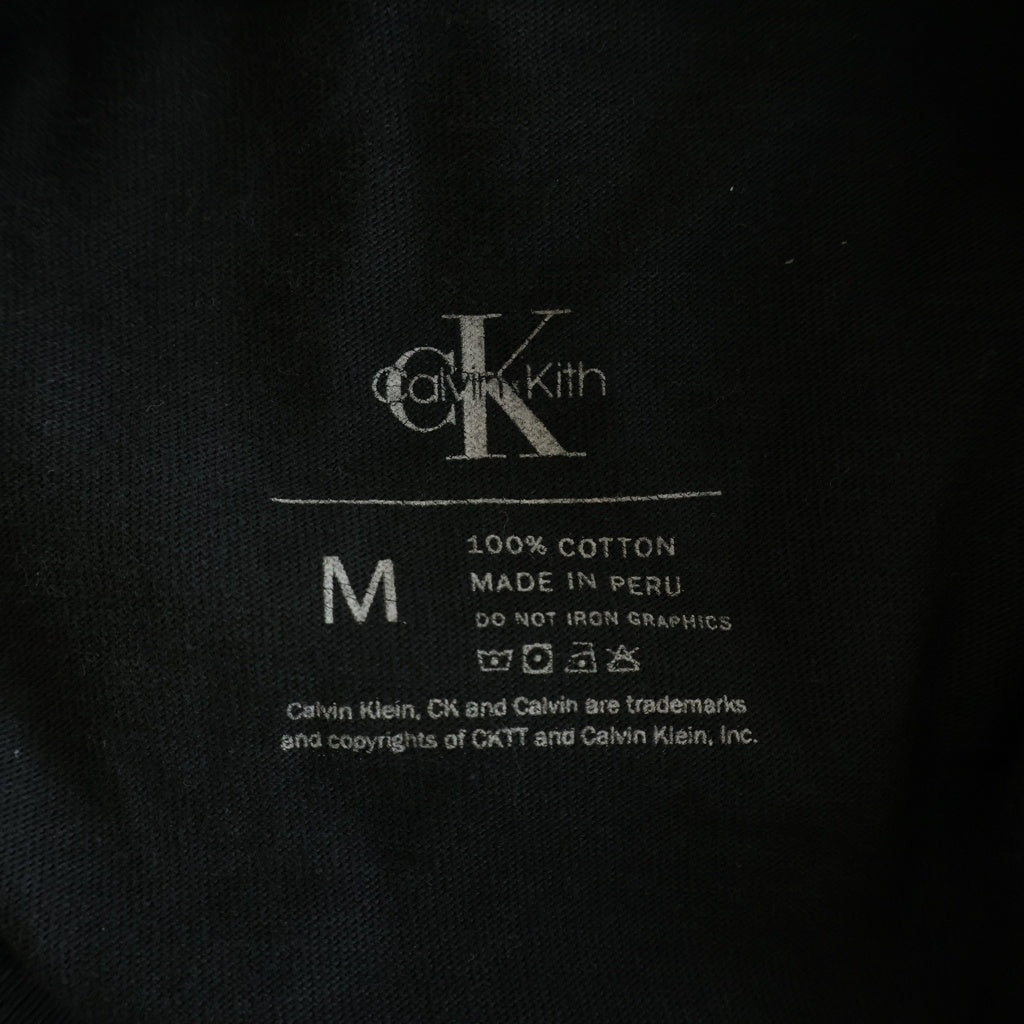 KITH(キス) ×CALVIN KLEIN カルバンクライン ロゴプリント クルーネック長袖Tシャツ ロングスリーブカットソー ブラック KH3840-100