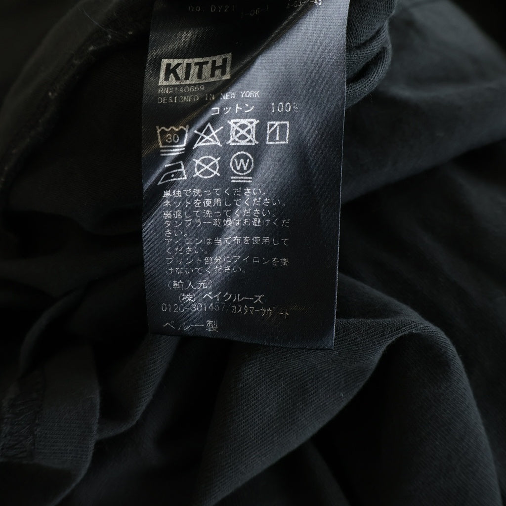 KITH(キス) ×CALVIN KLEIN カルバンクライン ロゴプリント クルーネック長袖Tシャツ ロングスリーブカットソー ブラック KH3840-100