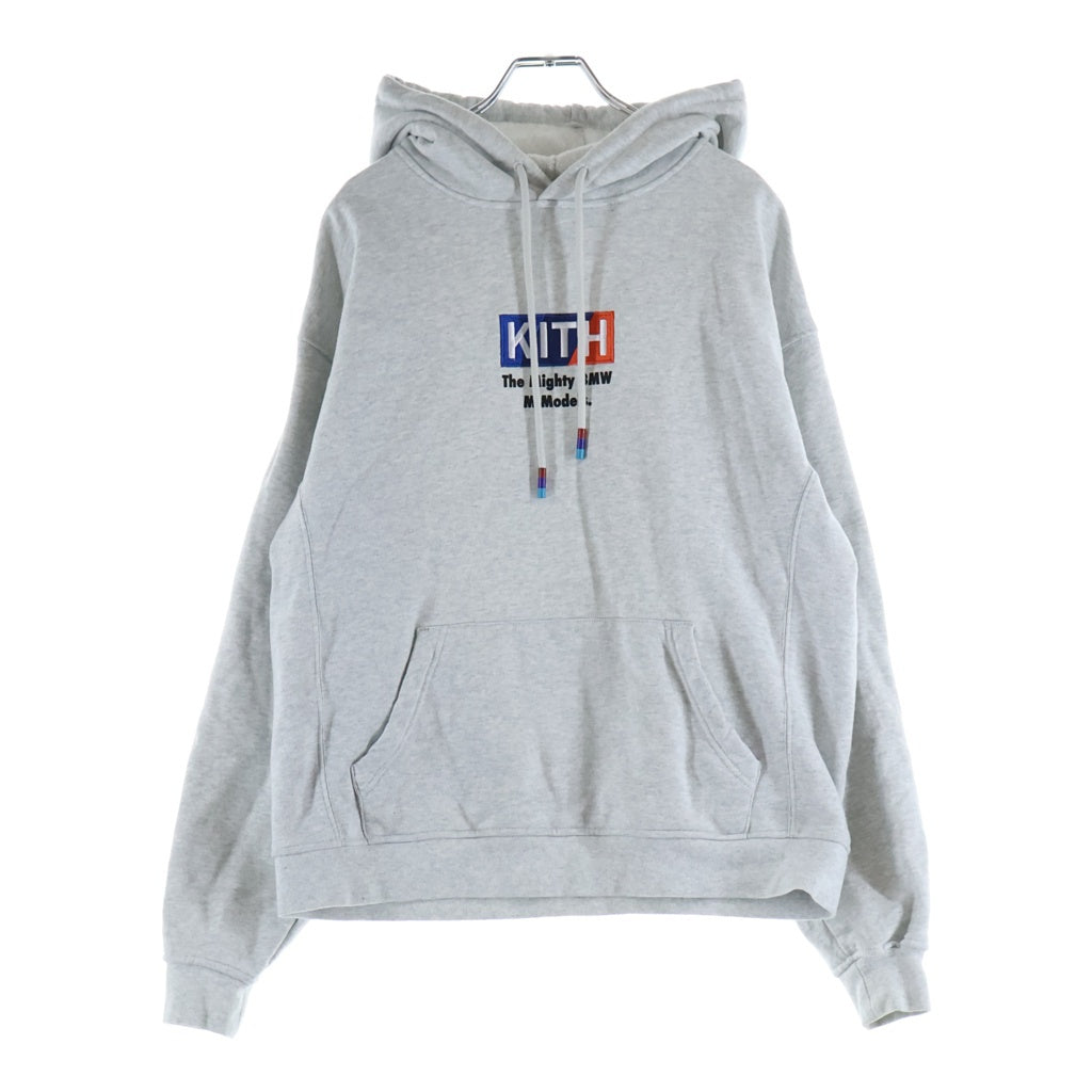 KITH(キス) 20AW ×BMW M SPORT LOGO HOODIE スポーツロゴエンブロイダリー プルオーバーフーデッドパーカー グレー KH2588