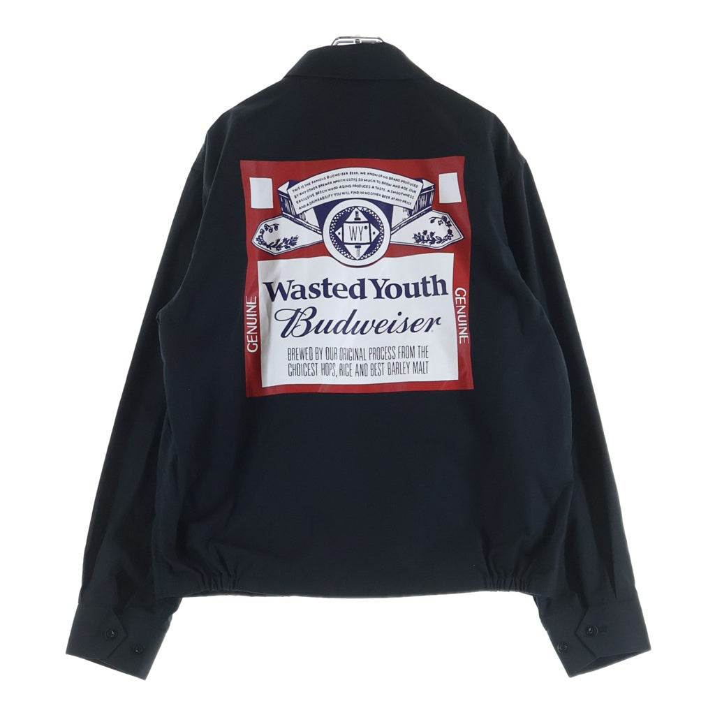 WASTED YOUTH(ウェイステッドユース) 23AW ×BUDWEISER JACKET バドワイザー ジャケット スウィングトップ ブラック