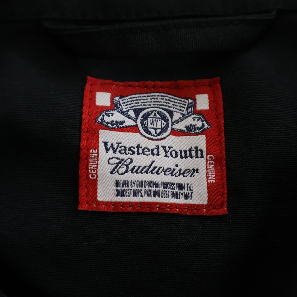 WASTED YOUTH(ウェイステッドユース) 23AW ×BUDWEISER JACKET バドワイザー ジャケット スウィングトップ ブラック