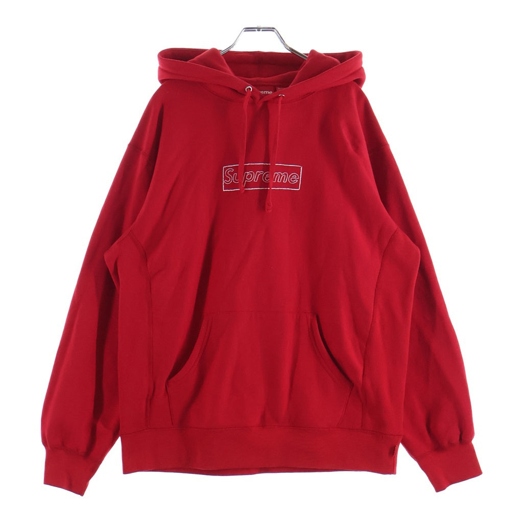 SUPREME(シュプリーム) 21SS ×KAWS Chalk Logo Hooded Sweatshirt カウズ チョークロゴプリント プルオーバーフーデッドパーカー レッド