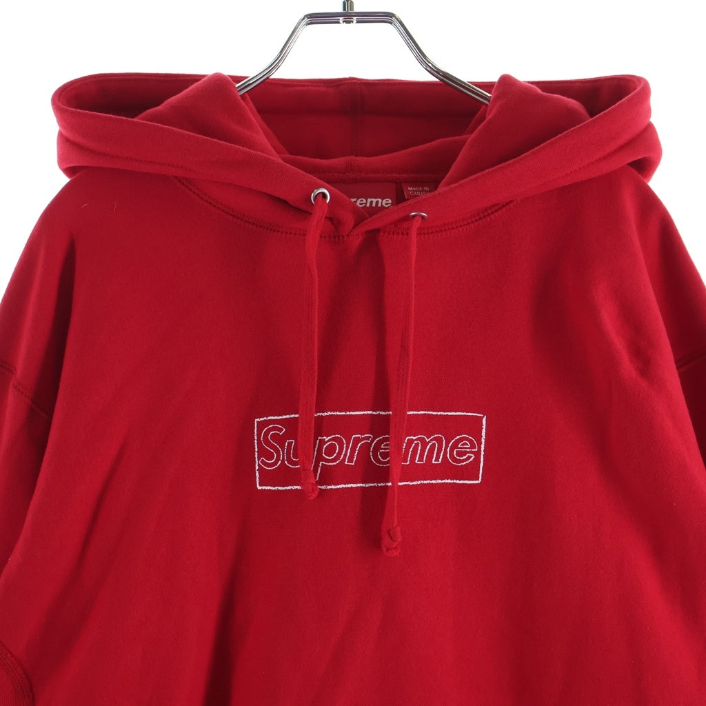 SUPREME(シュプリーム) 21SS ×KAWS Chalk Logo Hooded Sweatshirt カウズ チョークロゴプリント プルオーバーフーデッドパーカー レッド
