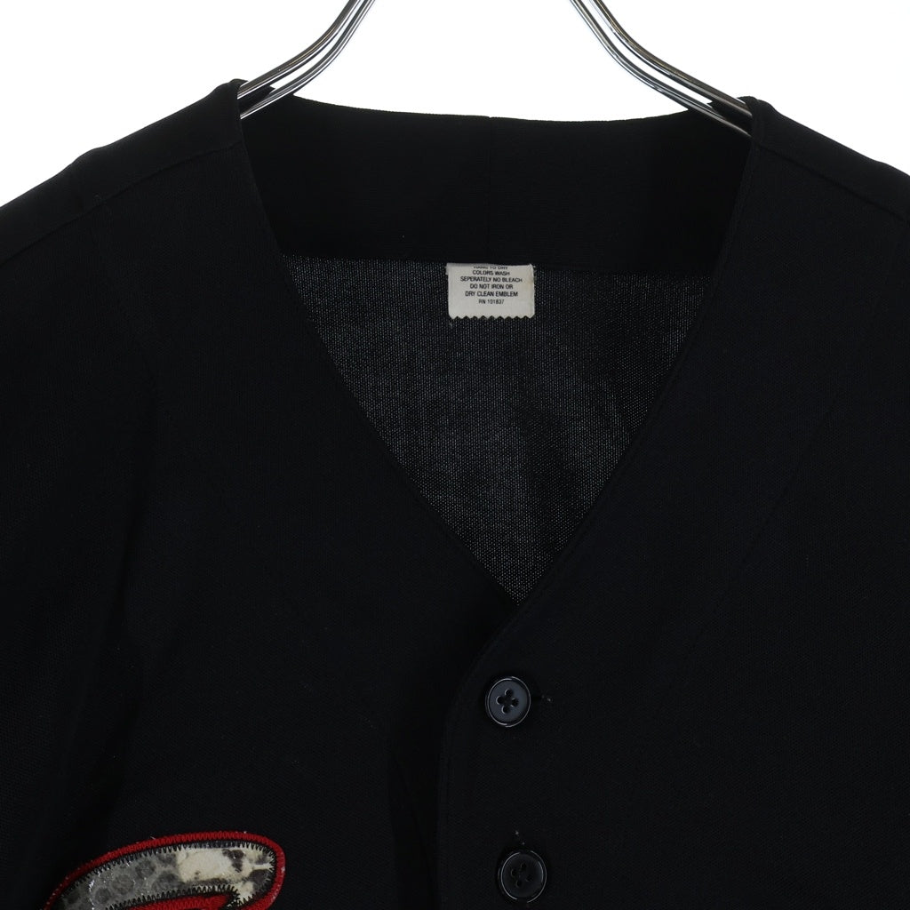 SUPREME(シュプリーム) 17AW Snake Script Logo Baseball Jersey スネークスキンロゴ ベースボールシャツ ブラック