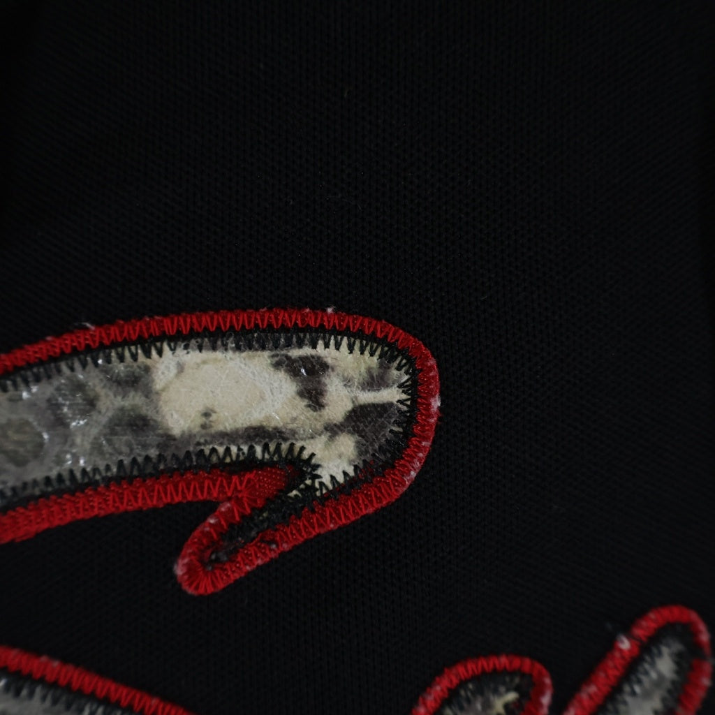 SUPREME(シュプリーム) 17AW Snake Script Logo Baseball Jersey スネークスキンロゴ ベースボールシャツ ブラック
