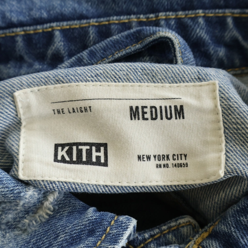 KITH(キス) 18SS LAIGHT DENIM JACKET HOSU BLUE ロゴプリント ライトデニムジャケット インディゴ KH-LDJSS18HBL