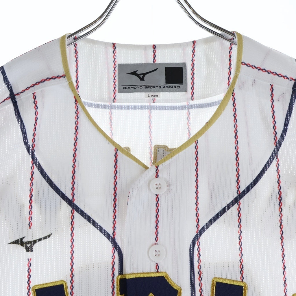 MIZUNO(ミズノ) 2023年 WBC 日本代表 大谷翔平 ロゴエンブロイダリー レプリカユニフォーム ホーム ベースボールシャツ ホワイト 12JCAU9028
