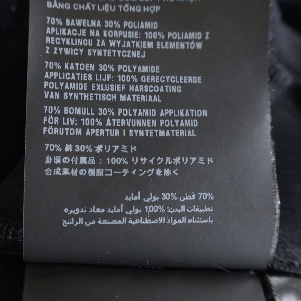 PRADA(プラダ) テクニカルコットン トライアングルロゴプレート ナイロン切替 クルーネックスウェットシャツ トレーナー ブラック UJL30A S222