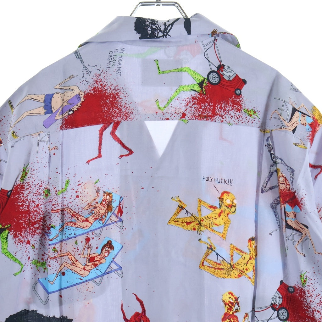 WACKO MARIA(ワコマリア) 20SS ×NECK FACE HAWAIIAN SHIRT ネックフェイス グラフィックプリント 半袖ハワイアンシャツ パープル NECKFACE-WM-HI07