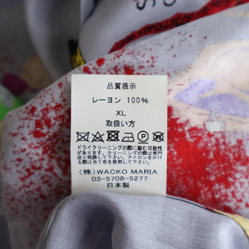 WACKO MARIA(ワコマリア) 20SS ×NECK FACE HAWAIIAN SHIRT ネックフェイス グラフィックプリント 半袖ハワイアンシャツ パープル NECKFACE-WM-HI07
