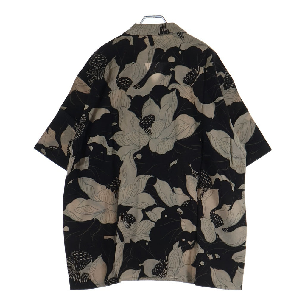 BUDSPOOL(バッズプール) ×GAKKIN 浮蓮華 HAWAIIAN SHIRT ガッキン 半袖ハワイアンシャツ ブラック/ベージュ APHR-0294