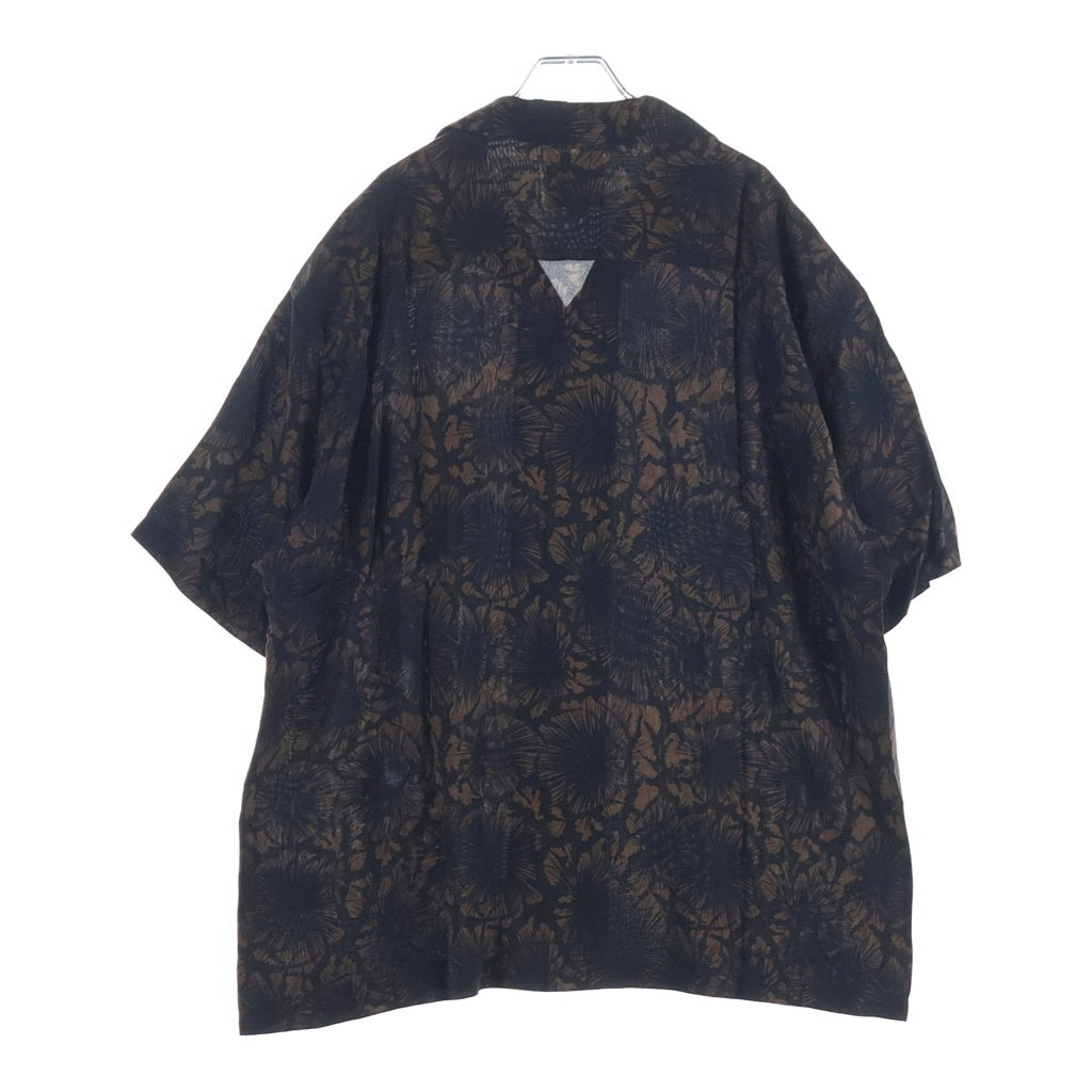 BUDSPOOL(バッズプール) ×GAKKIN 松煙墨 HAWAIIAN SHIRT ガッキン 半袖ハワイアンシャツ ブラック/ブラウン