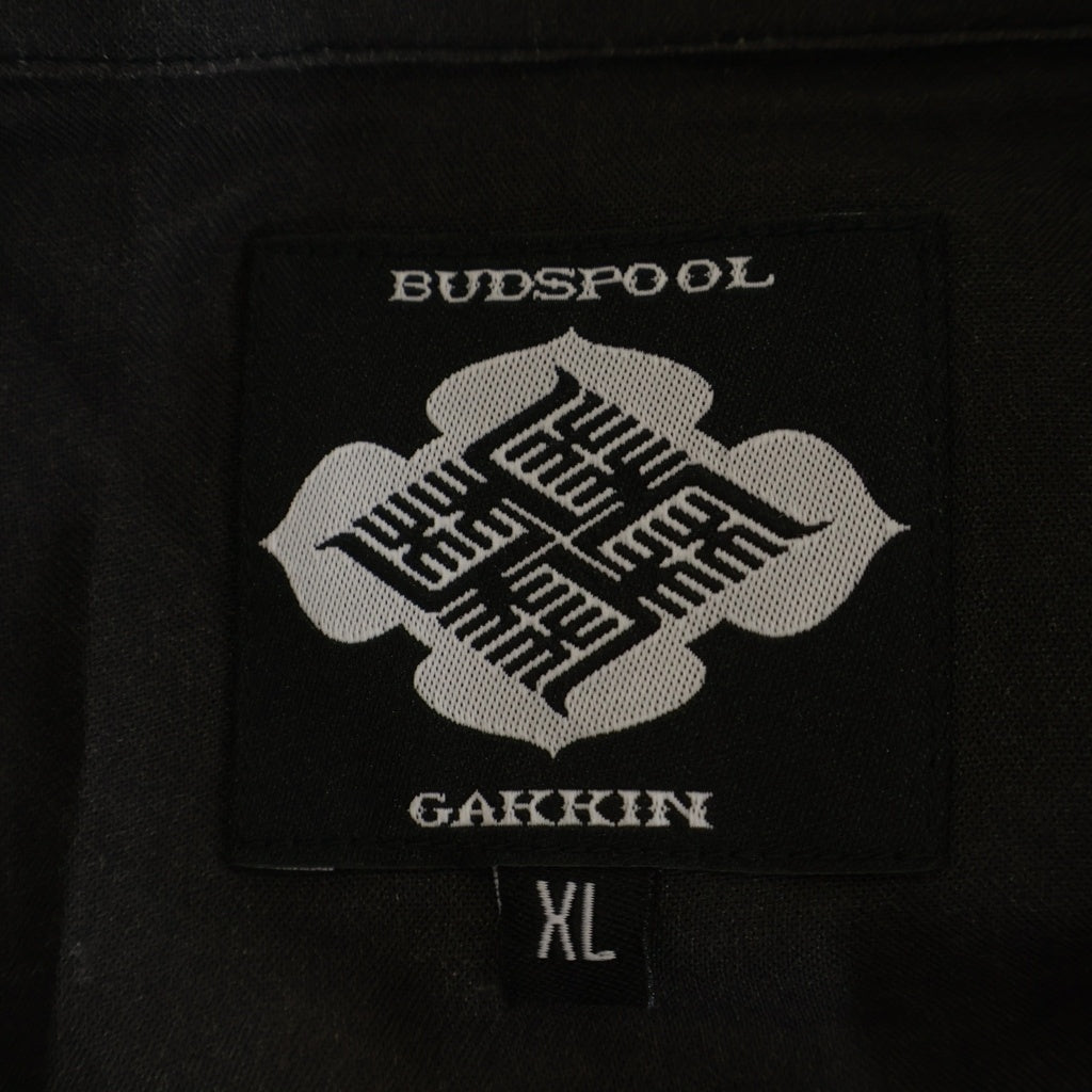 BUDSPOOL(バッズプール) ×GAKKIN 日章菊 HAWAIIAN SHIRT ガッキン 半袖ハワイアンシャツ グレー/レッド