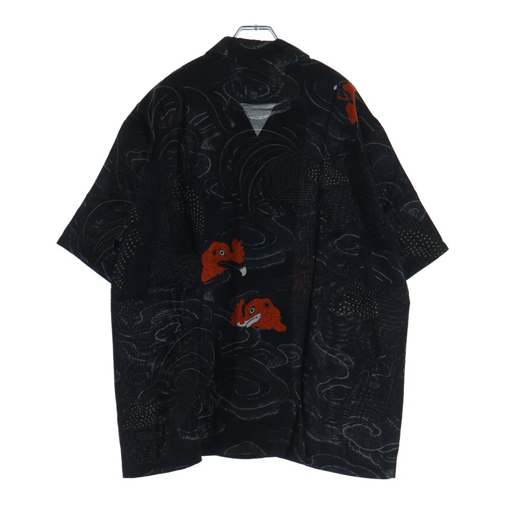 BUDSPOOL(バッズプール) ×GAKKIN 渦軍鶏 HAWAIIAN SHIRT ガッキン 半袖ハワイアンシャツ ブラック
