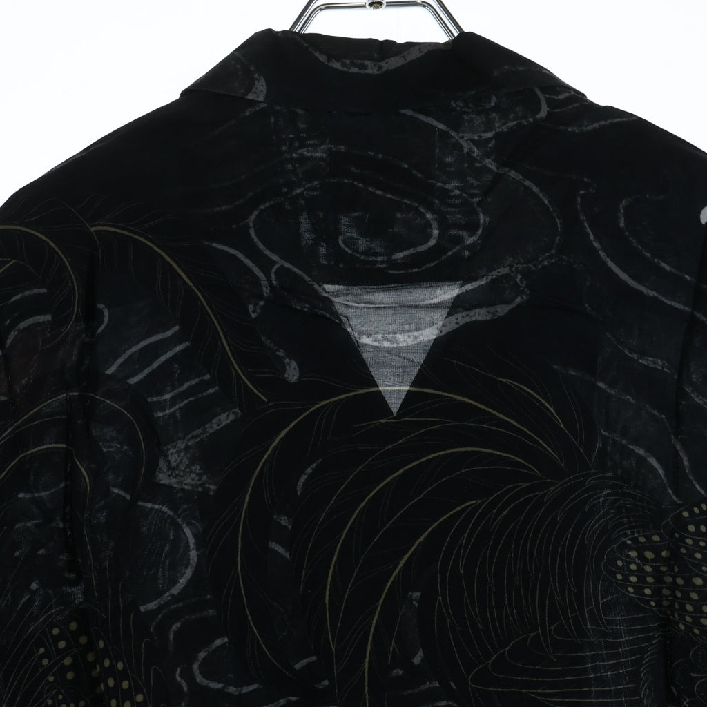 BUDSPOOL(バッズプール) ×GAKKIN 渦軍鶏 HAWAIIAN SHIRT ガッキン 半袖ハワイアンシャツ ブラック