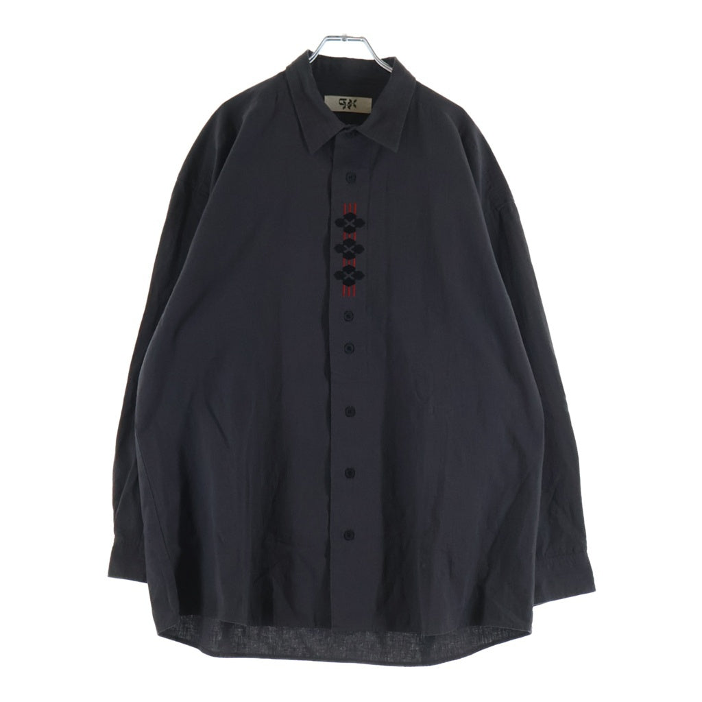 GAKKIN(ガッキン) 24AW TYROLEAN SHIRT フロント刺繍 長袖 チロリアンシャツ グレー