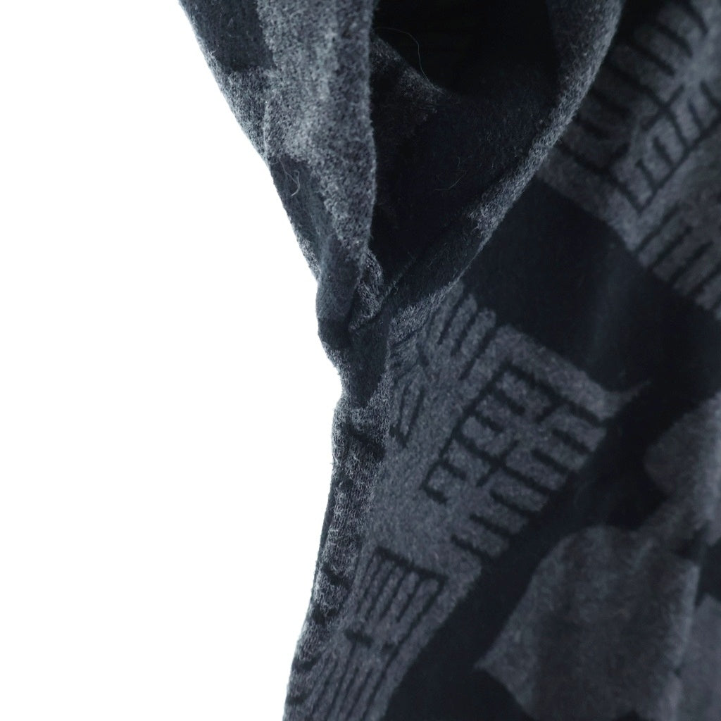 BUDSPOOL(バッズプール) ×GAKKIN 花罰家紋 COTTON KNIT JACQUARD SWEATER ガッキン コットン ジャガード クルーネックニットセーター ブラック/グレー