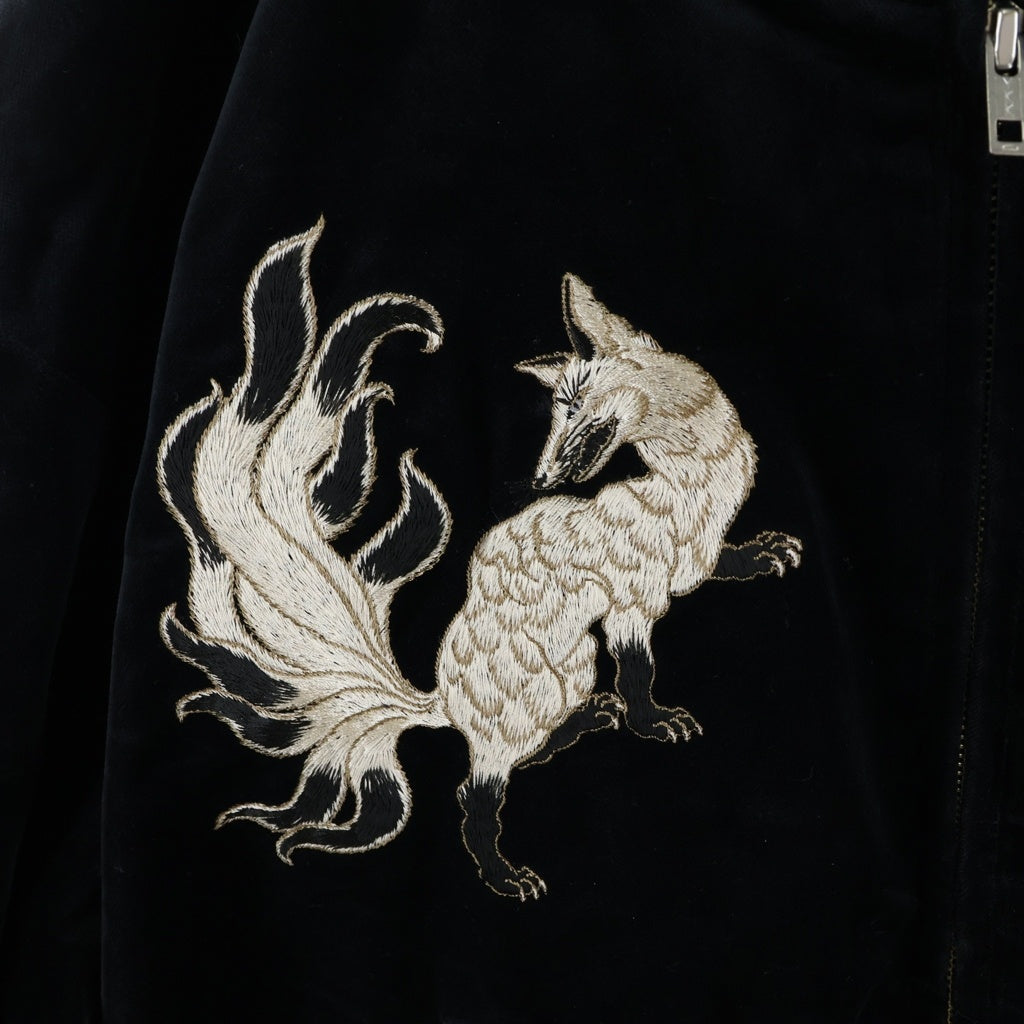 BUDSPOOL(バッズプール) ×GAKKIN 白墨狐 VELVETEEN SOUVENIR JACKET ガッキン ベルベット スーベニアジャケット ブラック