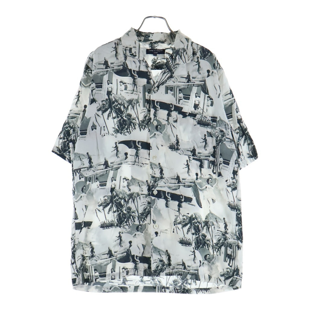 COMME des GARCONS HOMME(コムデギャルソンオム) 05SS AD2004 ビーチプリント ボタンアップ 総柄 レーヨン クルーネック 半袖シャツ