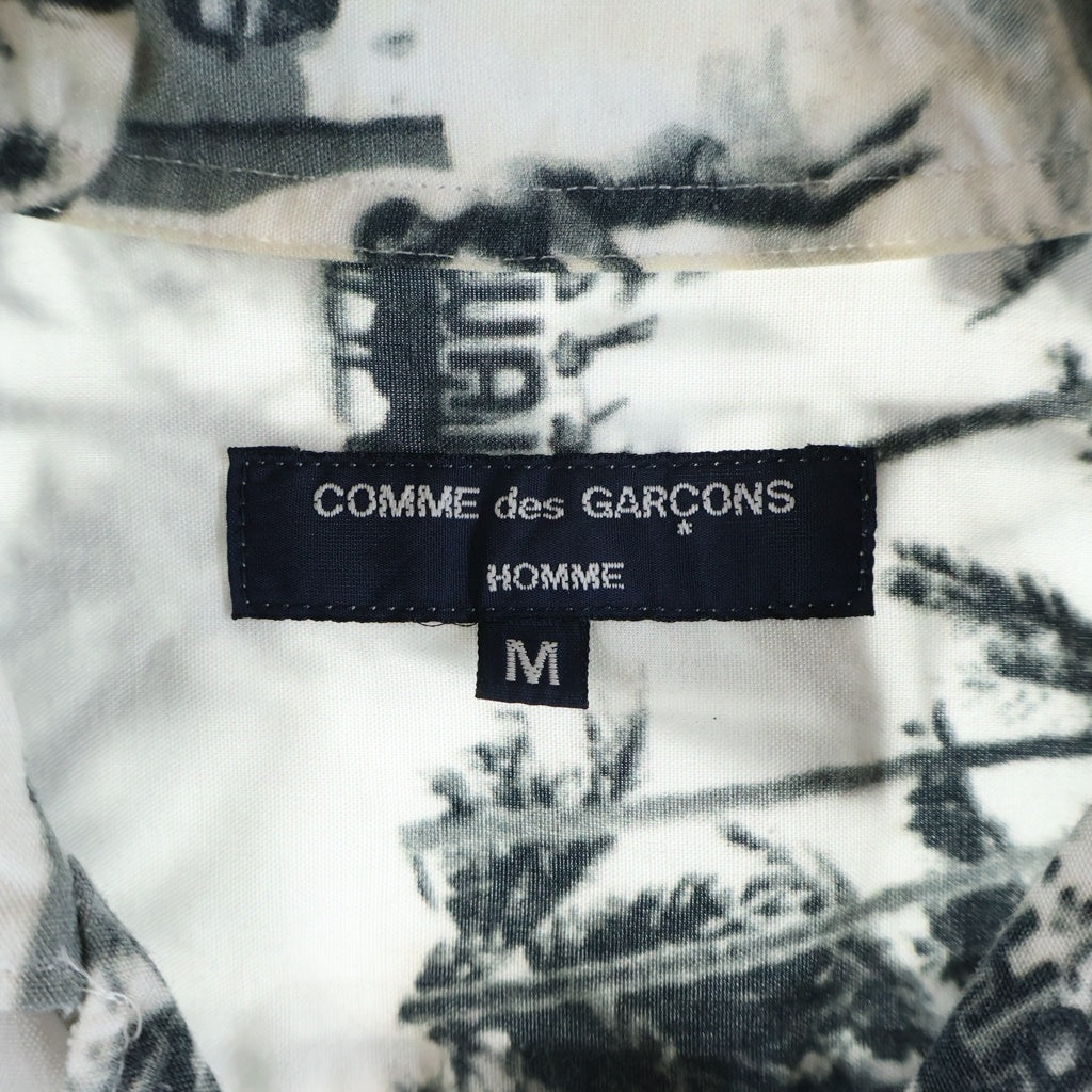 COMME des GARCONS HOMME(コムデギャルソンオム) 05SS AD2004 ビーチプリント ボタンアップ 総柄 レーヨン クルーネック 半袖シャツ