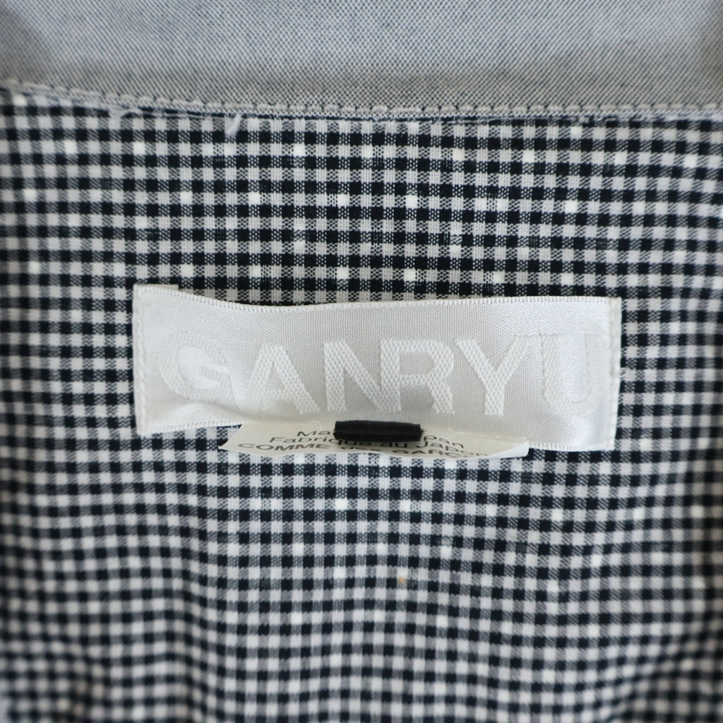 GANRYU(ガンリュウ) 14SS AD2013 パッチワーク コットン ボタンアップ 長袖 シャツジャケット グレー EM-B005