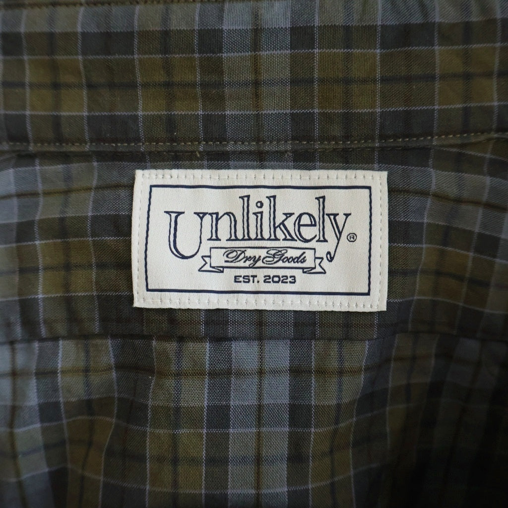 Unlikely(アンライクリー) 26SS Unlikely Work Shirts 2tone アンライクリー 2トーン チェック柄 ワーク長袖シャツ ブラウン U26S-11-0002