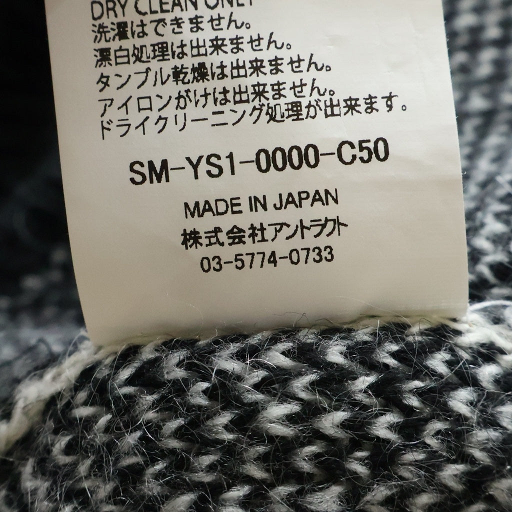 SAINT MICHAEL(セントマイケル) 24AW ×DENIM TEARS DT MH CARDIGAN デニムティアーズ フラワーデザイン ボタンアップ ウール ニットカーディガン ブラック SM-YS1-0000-C50