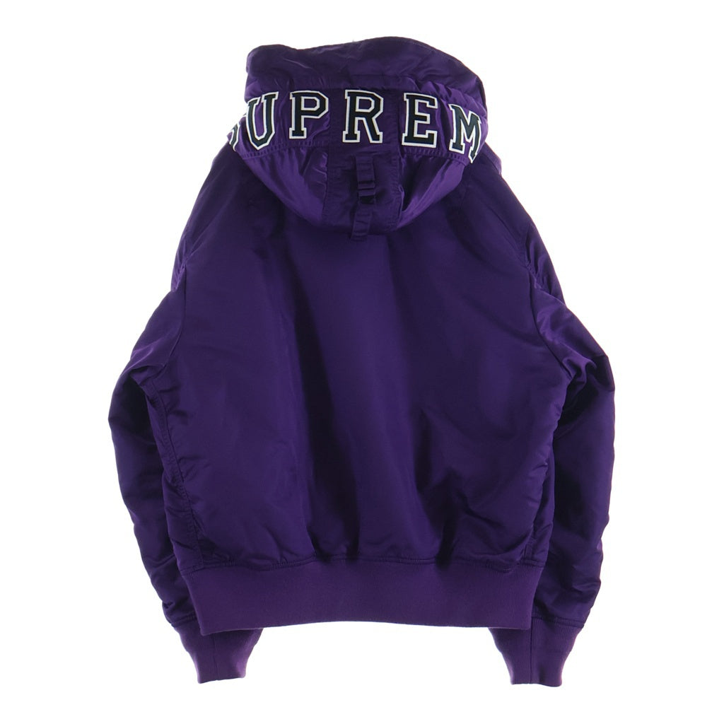 SUPREME シュプリーム 21AW Hooded MA-1 ナイロン フーデッド フライト ボンバージャケット ブルゾン パープル SUPREME(シュプリーム) 21AW Hooded MA-1 ナイロン フーデッド
